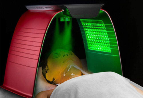 ماسک تونلی ال ای دی نور درمانی 7 رنگ با اسپری سرد و گرم led facial mask