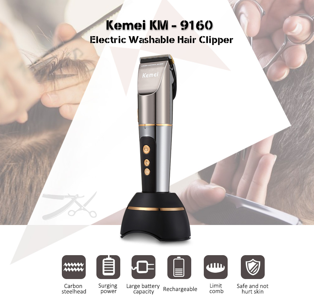 KM - 9160 Fast Charging Electric Washable Hair Clipper